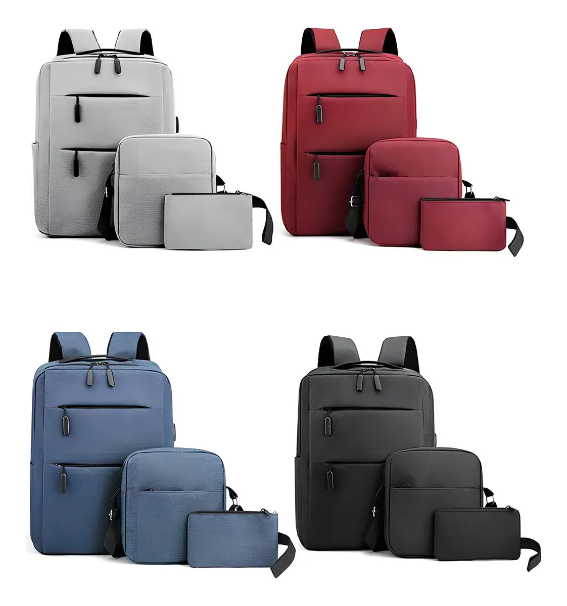 Mochila Impermeable USB con Doble Cierre - 3 piezas ⭐⭐⭐⭐⭐