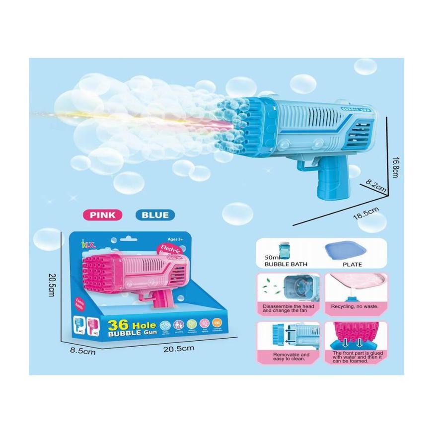 Pistola de Burbujas Diversión -BubbleBlaster 36