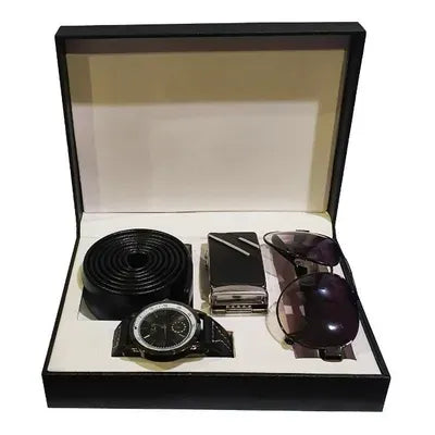 Set de Regalo para Hombre 3 en 1 – Reloj, Gafas y Cinturón con Hebilla Elegante