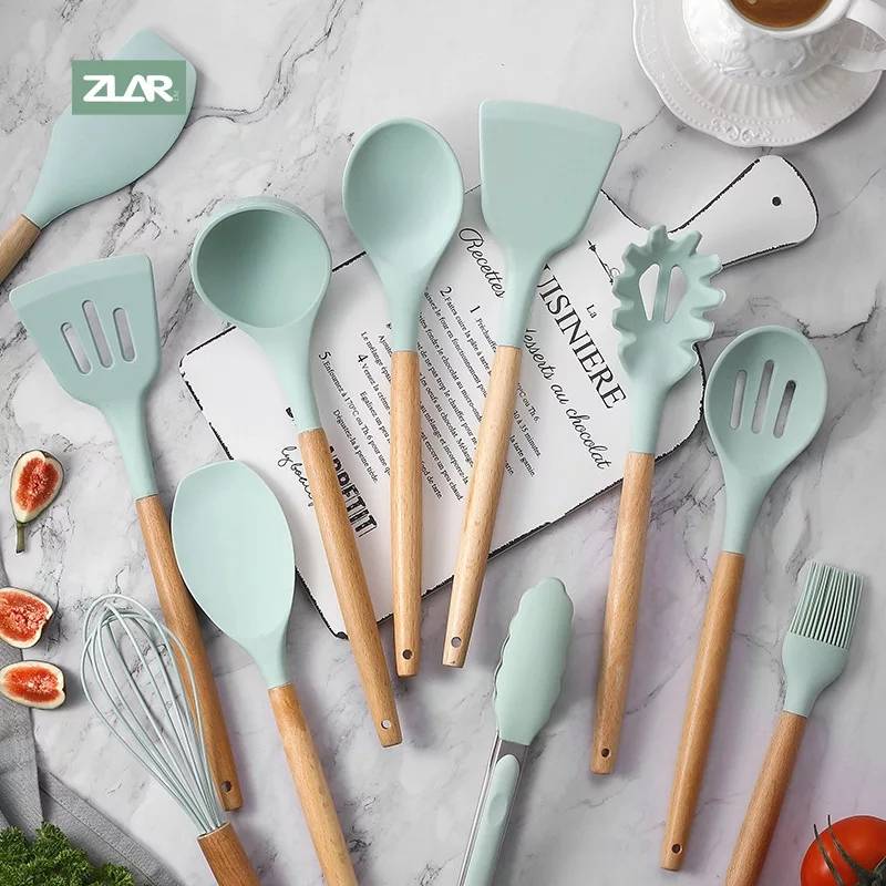 Set de 12 Utensilios de Cocina Antiadherente Silicona Resistentes al Calor