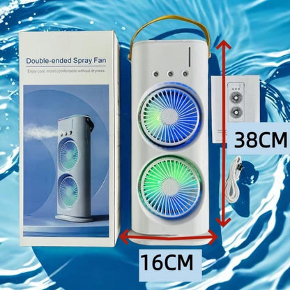 Ventilador Premium Portátil 3 en 1 con Humidificador y Doble Aletas