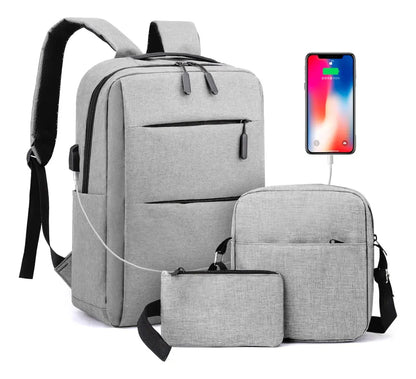 Mochila Impermeable USB con Doble Cierre - 3 piezas ⭐⭐⭐⭐⭐