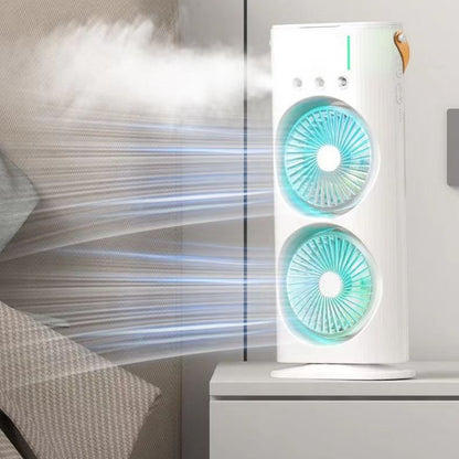 Ventilador Premium Portátil 3 en 1 con Humidificador y Doble Aletas