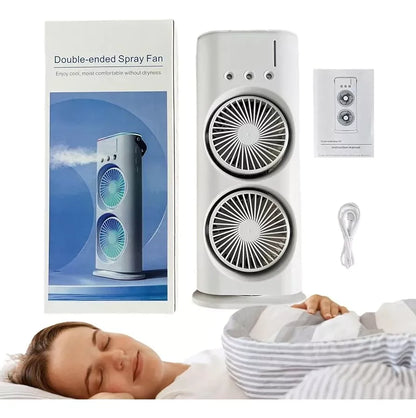 Ventilador Premium Portátil 3 en 1 con Humidificador y Doble Aletas