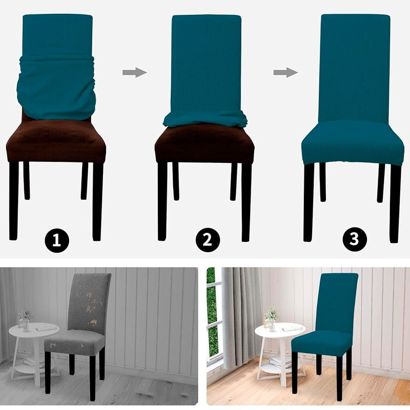 Fundas Elásticas Lisas para Sillas de Comedor – Pack x6 (Color entero)