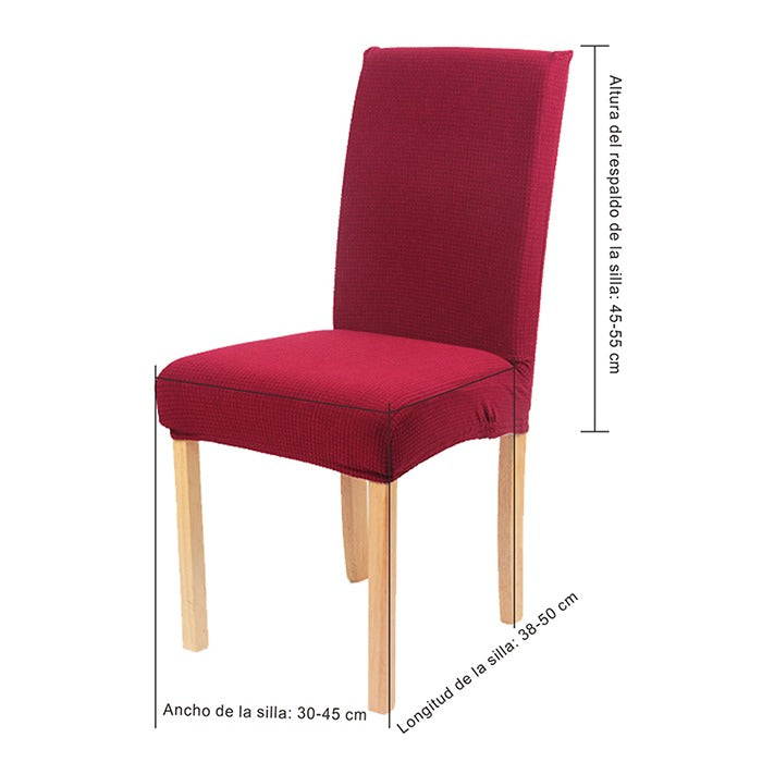 Fundas Elásticas Lisas para Sillas de Comedor – Pack x6 (Color entero)