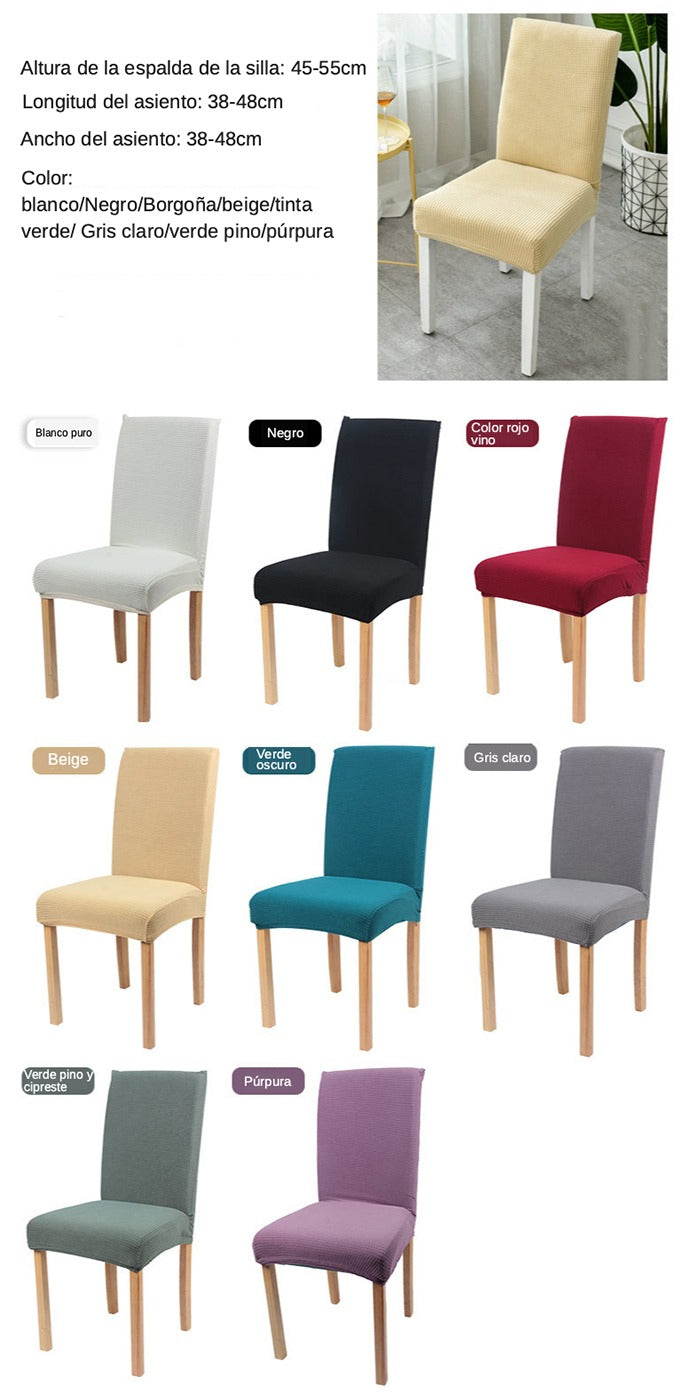 Fundas Elásticas Lisas para Sillas de Comedor – Pack x6 (Color entero)