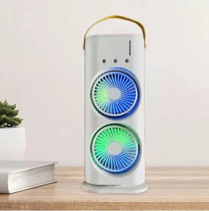 Ventilador Premium Portátil 3 en 1 con Humidificador y Doble Aletas